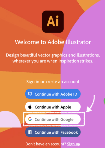 Schermata Accesso Adobe - Tablet