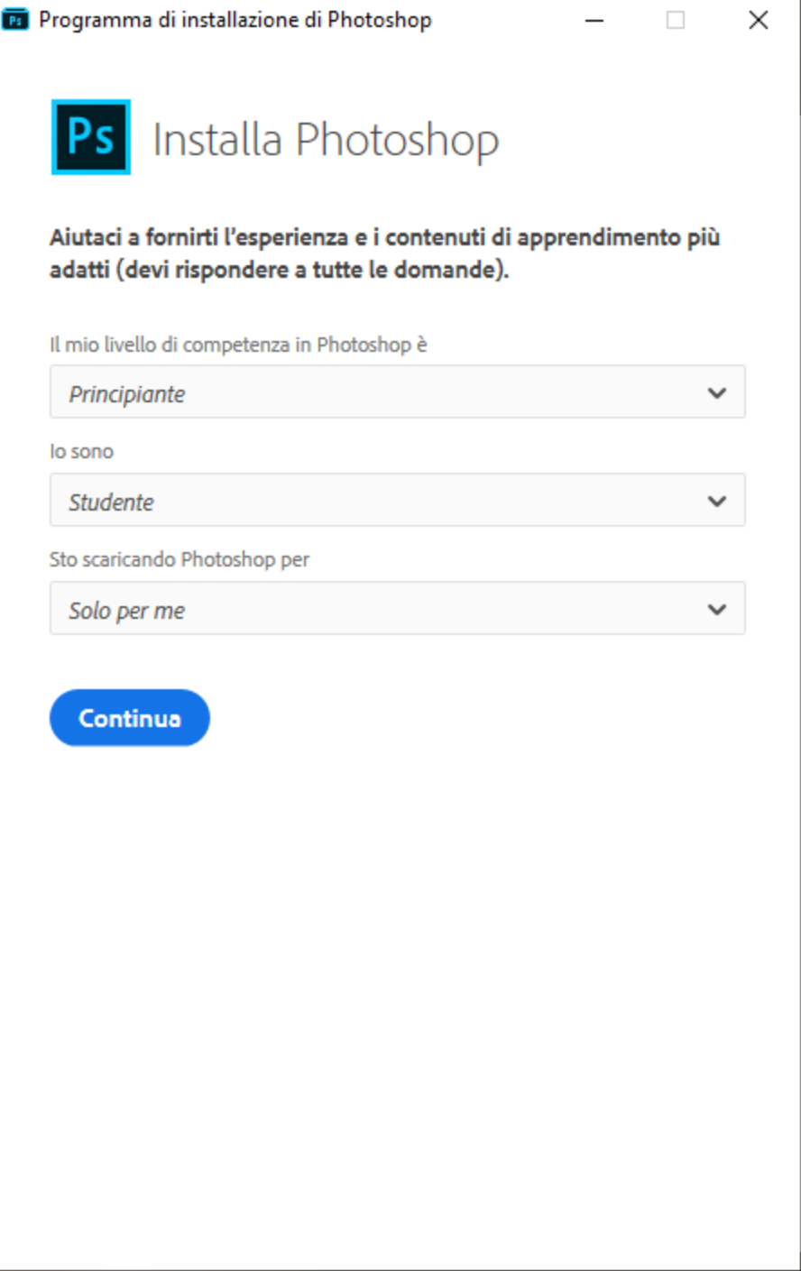 Installazione Photoshop