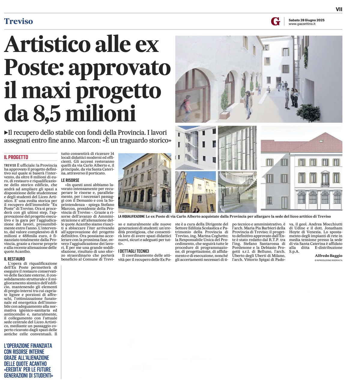 Articolo tratto dal Gazzettino di Treviso del 28/06/2025
