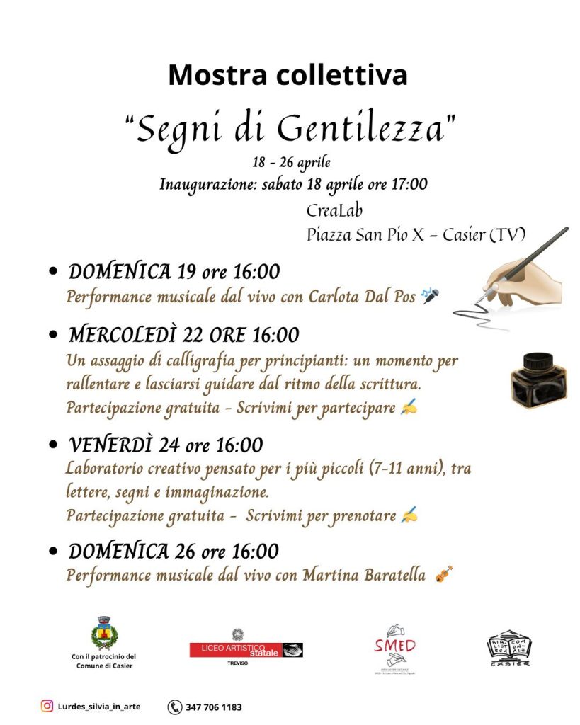 Calendario Dettagliato Mostra collettiva "Segni di Gentilezza"